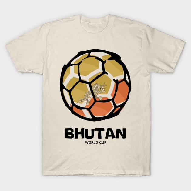 Bhutan Football Country Flag T-Shirt by KewaleeTee